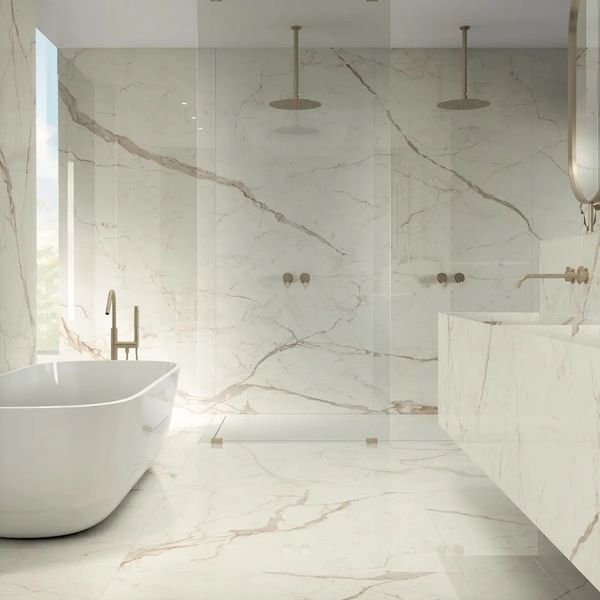 Керамограніт Atlas Concorde Marvel Shine Calacatta Prestigio 120x278 Polished 6mm (A4OZ) A4OZ фото