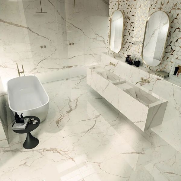 Керамограніт Atlas Concorde Marvel Shine Calacatta Prestigio 120x278 Polished 6mm (A4OZ) A4OZ фото