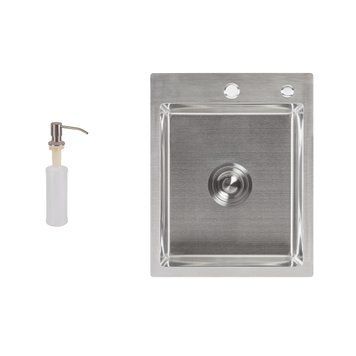 Мийка для кухні інтегрована Lidz Handmade H4050 (LDH4050BRU39258) Brushed Steel 3,0/1,0 мм SD00045362 фото