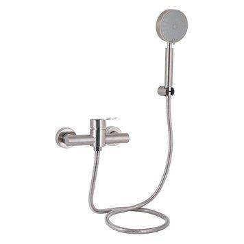Змішувач для душу Lidz Luna 010 (з душовим гарнітуром) (k35) LDLUN010NKS46095 Nickel SD00052219 фото