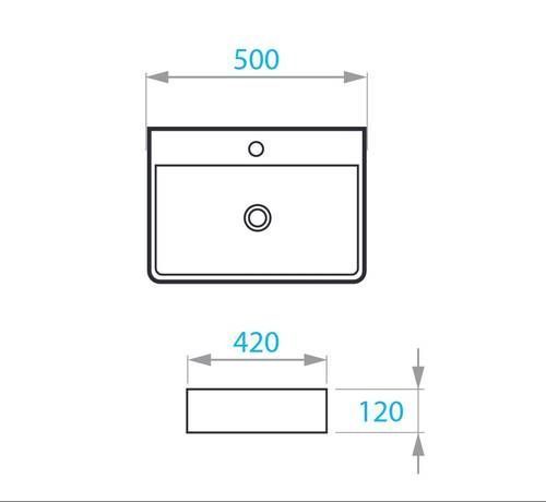 Умывальник на столешницу Koller Pool Kvadro 500х420 мм (KR-0500M-WB) KR-0500M-WB фото
