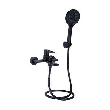 Смеситель для ванны Qtap Taurus (c душевым гарнитуром) QTTAU259BLM45662 Black Matt SD00051786 фото