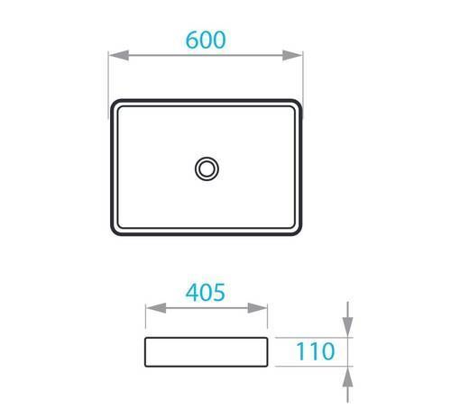 Умывальник на столешницу Koller Pool Kvadro 600х405 мм (KR-0600-WB) KR-0600-WB фото