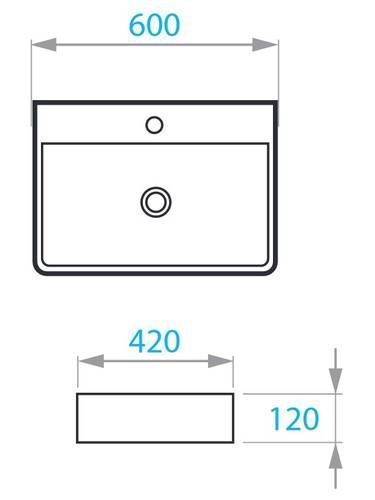 Умывальник на столешницу Koller Pool Kvadro 600х420 мм (KR-0600M-WB) KR-0600M-WB фото