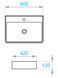 Умывальник на столешницу Koller Pool Kvadro 600х420 мм (KR-0600M-WB) KR-0600M-WB фото 5