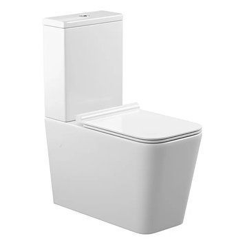 Унитаз-компакт напольный Koller Pool Kvadro Rimless с крышкой бачком, белый (KR-0675-RC-C+KR-0675-RC-T) KR-0675-RC-C+KR-0675-RC-T фото
