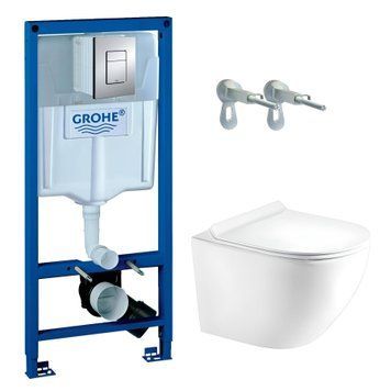 Комплект подвесного унитаза с крышкой Koller Pool Round Smart Rimless Tornado 3.0 и инсталляции Grohe Rapid SL 3в1 (38772001/RN-0490-RQ3) 38772001/RN-0490-RQ3 фото