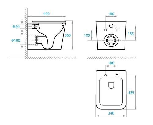 Підвісний унітаз Koller Pool Trend Rimless з сидінням Soft Close (TR-0490-RW) TR-0490-RW фото