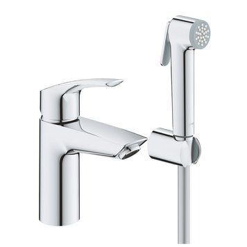 Смеситель для умывальника Grohe Eurosmart New S-Size с гигиеническим душем, хром (23124003) 23124003 фото
