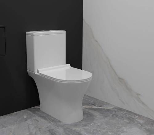Унітаз-компакт для підлоги Koller Pool Edge NEW безободковий з кришкою і змивним бачком, білий (EDPR-0615-RW) EDPR-0615-RW фото