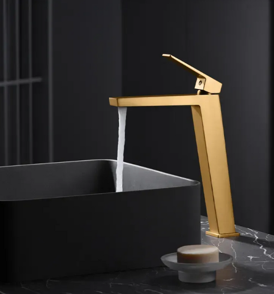 Смеситель для умывальника Imex Art BRUSHED GOLD высокий, матовое золото(BDAR025-3OC) BDAR025-3OC фото