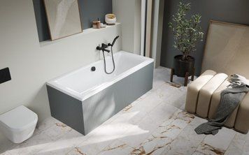 Ванна акрилова Radaway Rio 170x75см, з ніжками та сифоном, білий (WA1-65-170x075) WA1-65-170x075 фото