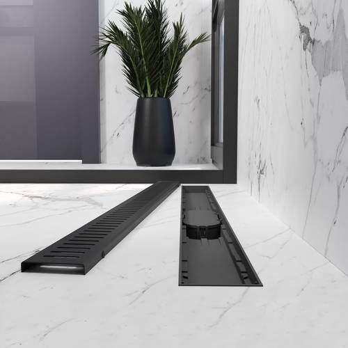 Трап линейный Koller Pool AQUA 80cм и решеткой Line mattblack (AQLMB0800) AQLMB0800 фото