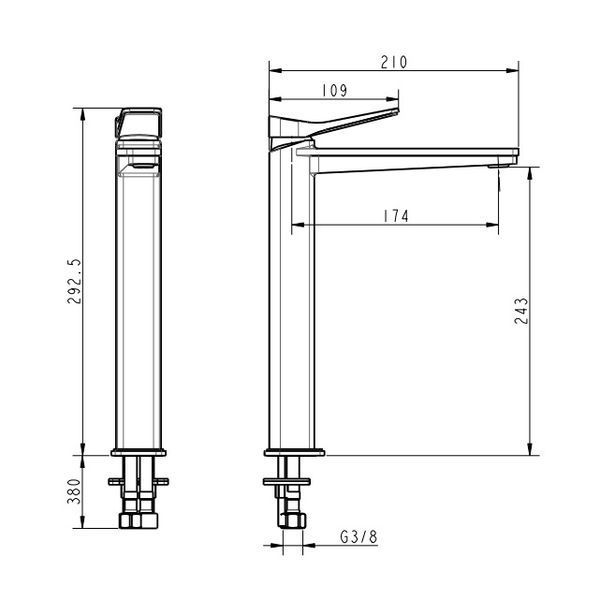 Смеситель для умывальника Devit UP высокий, черный матовый (81X11120B) 81X11120B фото
