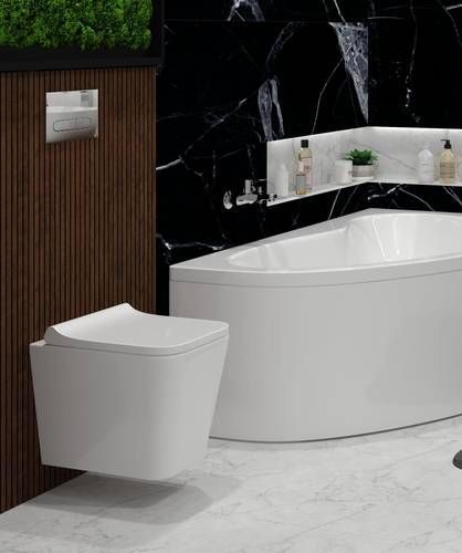 Комплект подвесного унитаза с крышкой Koller Pool Trend Rimless и установки Koller Pool с клавишей 3в1 Черная матовая (TR-0490-RW/KP-112-001/KP-226-017) TR-0490-RW/KP-112-001/KP-226-017 фото