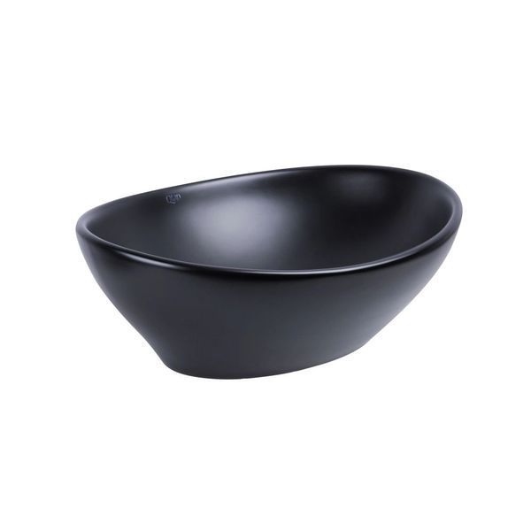 Комплект Qtap Dove: Раковина накладна овальна 410x335x145 мм Matt Black + Донний клапан PU03 SD00053431 фото