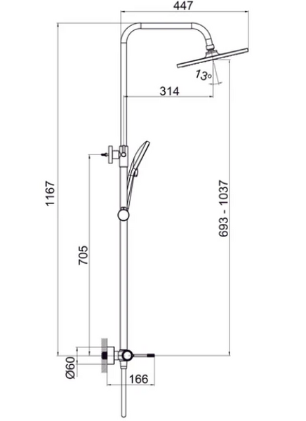 Душова система Koller Pool LINE Pro без термостату, Хром (1138360305) 1138360305 фото