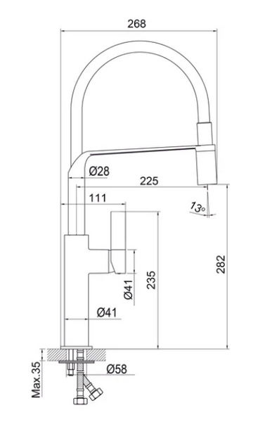 Смеситель для кухни Koller Pool Kitchen Professional, хром (1145441123) 1145441123 фото