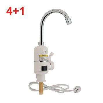 Акційний набір Lidz Warm (4+1): Проточний кран-водонагрівач кухонний (95 00 056) White / Chrome SD00053499 фото