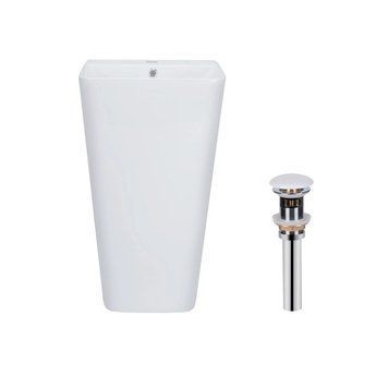 Комплект Qtap Tern: Раковина напольная моноблок 440х380х830 мм White + Донный клапан PU02O SD00053444 фото