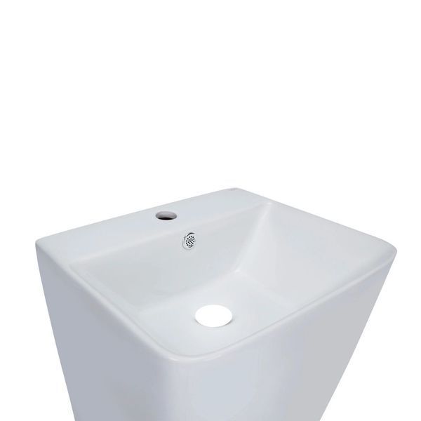 Комплект Qtap Tern: Раковина напольна моноблок 440х380х830 мм White + Донний клапан PU02O SD00053444 фото