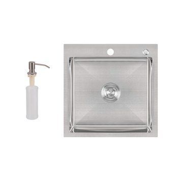 Мийка для кухні інтегрована Lidz Handmade H5050 (LDH5050BRU35375) Brushed Steel 3,0/1,0 мм SD00041479 фото