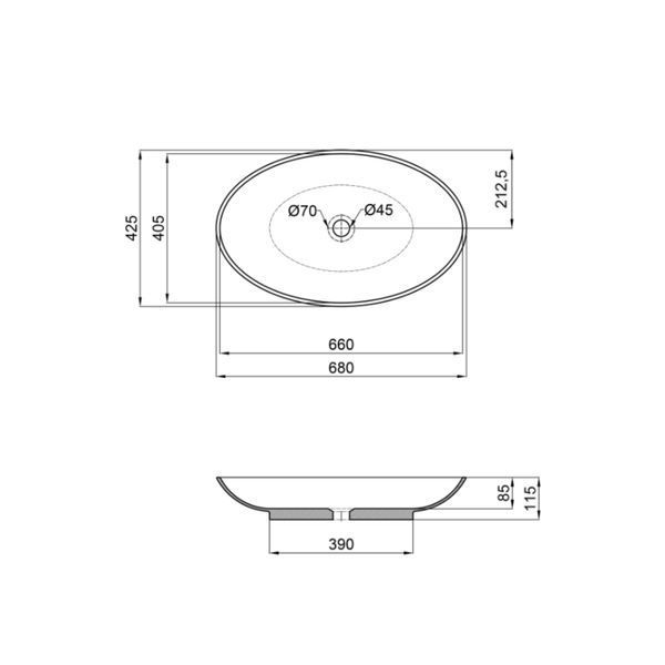 Раковина-чаша Qtap Dove 680х420х120 White QT0611K160WN SD00052898 фото