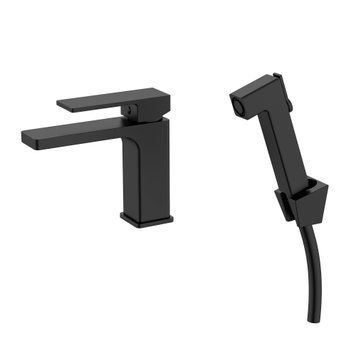 Змішувач для раковини Qtap Gemini (з гігієнічним душем) QTGEM272BLM45690 Black Matt SD00051814 фото