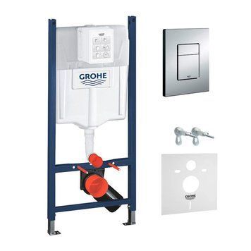 Система інсталяції для унітазу Grohe Rapid SL 4в1 з клавішею змиву Grohe Skate Cosmopolitan, хром (3873200A) 3873200A фото