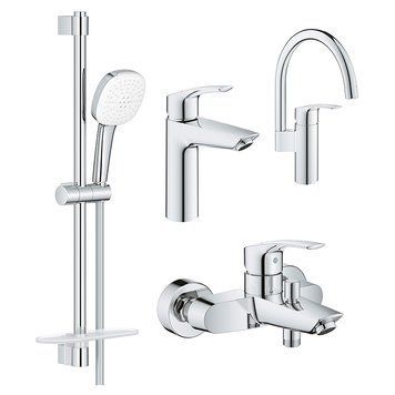 Комплект змішувачів Grohe Eurosmart New 4 в 1 для ванни та кухні (UA123248M3) UA123248M3 фото