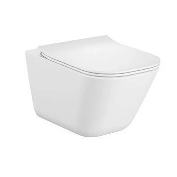 Унітаз підвісний Roca Gap Rimless Square 54x35 з кришкою Ultraslim, білий (A34H472000) A34H472000 фото